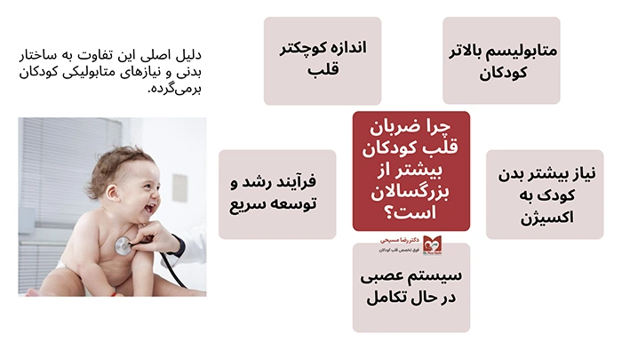 چرا ضربان قلب کودکان بیشتر از بزرگسالان است
